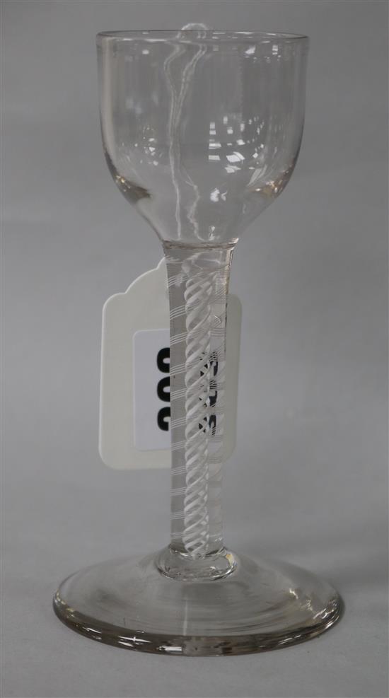 An 18th century cordial glass with airtwist stem 14cm.